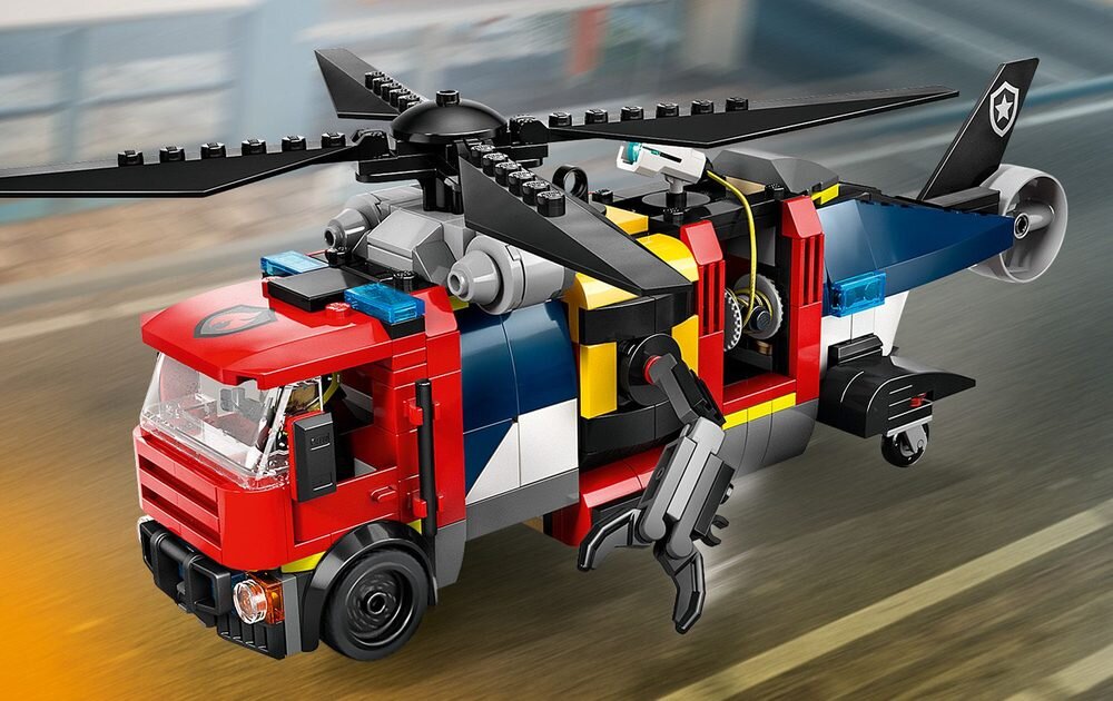 LEGO 60462 City Zestaw z helikopterem, wozem strażackim i łodzią podwodną model potworek z 5 modułów