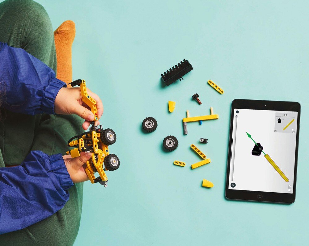 LEGO 42197 Technic Koparko-ładowarka kreatywne myślenie budowanie zestawu z tabletem
