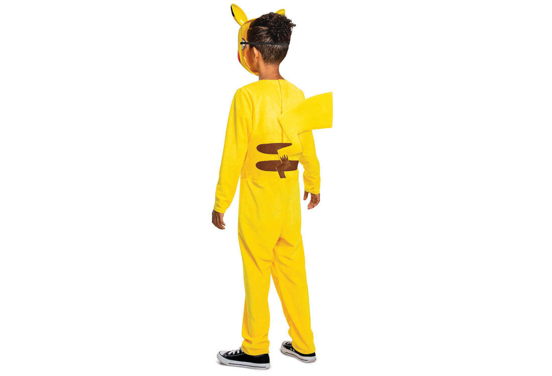 Strój karnawałowy DISGUISE Pokemon Pikachu 127-136 cm Praktyczne rozwiązania Rozpinana forma Kaptur na balach przebierańców, urodzinach codziennych zabaw w domu i na dworze okazje