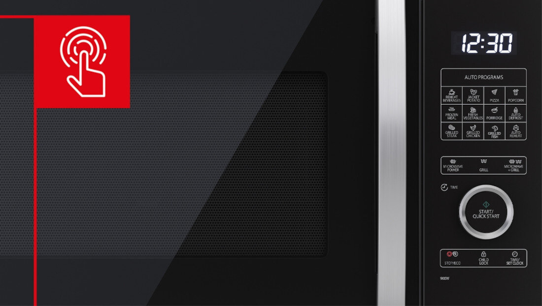 Kuchenka mikrofalowa SHARP YC-QG254AE-B wygoda funkcjonalnosc kompaktowe wymiary