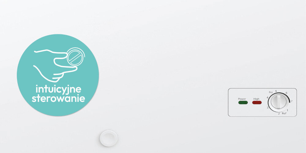 Zamrażarka CANDY CCHH 3012E Intuicyjne sterowanie Kontrolowanie prosta obsługa funkcje regulacja temperatury bez otwierania zewnętrzny wygodny panel