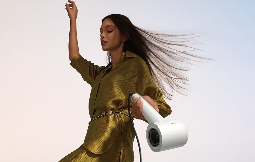 Suszarka do włosów MOVA Turbo szara szybkie suszenie  bezszczotkowy silnik 110 000 obrotów na minutę przepływ powietrze podmuch siła