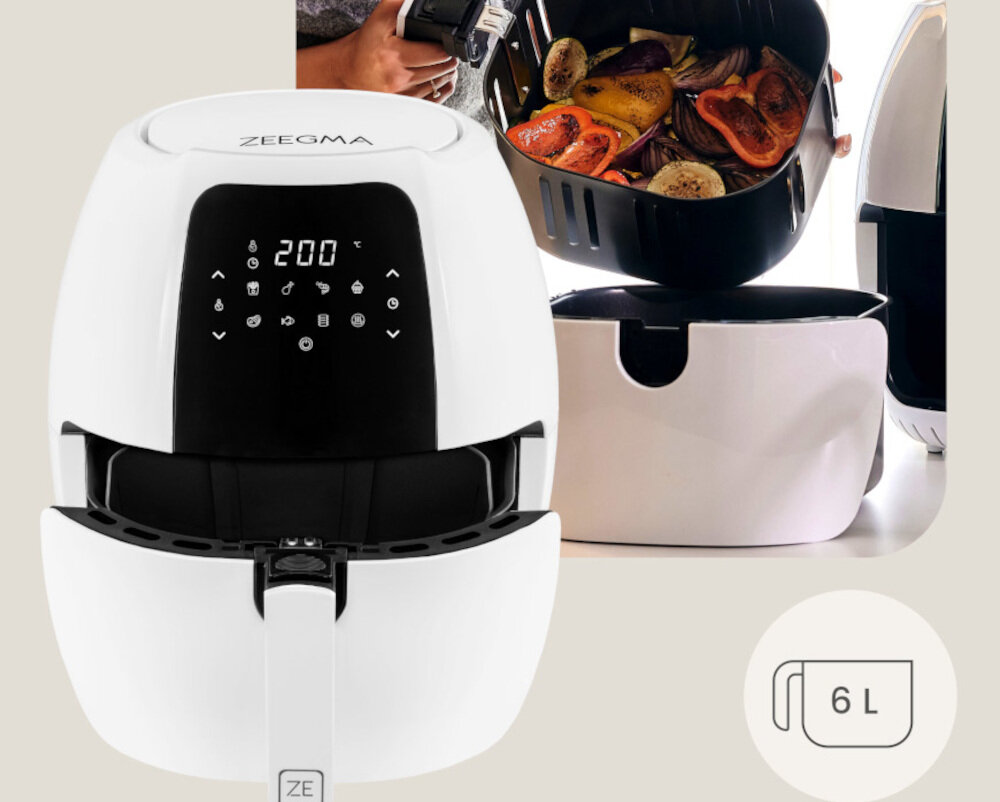 Air Fryer Frytkownica beztłuszczowa ZEEGMA Knapper Grand 7.7l 8 automatycznych programów Duża pojemność kosz misa pojemność