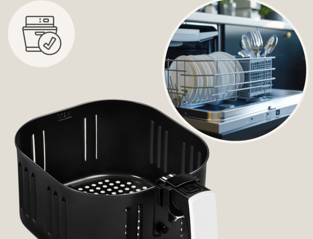 Air Fryer Frytkownica beztłuszczowa ZEEGMA Knapper Grand 7.7l 8 automatycznych programów Łatwe czyszczenie Powłoka teflonowa zapobiega przywieraniu można myć w zmywarce