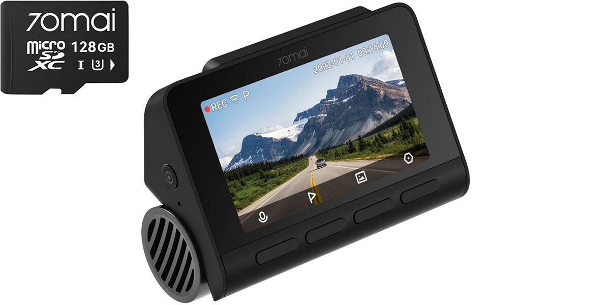 Wideorejestrator 70MAI 4K A810 HDR + Karta SD 128GB - Rejestruj jazdę bez ograniczeń, wideorejestrator z kartą microSD