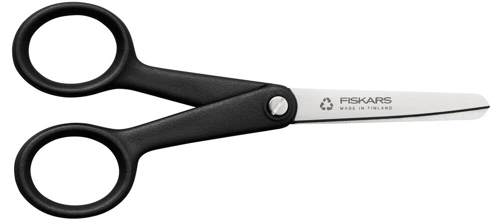Nożyczki hobbystyczne FISKARS Functional Form z zaokrąglonymi ostrzami 13 cm solidna konstrukcja, odporne na uzytkowanie, zachowuje właściwości przed dłuższy czas
