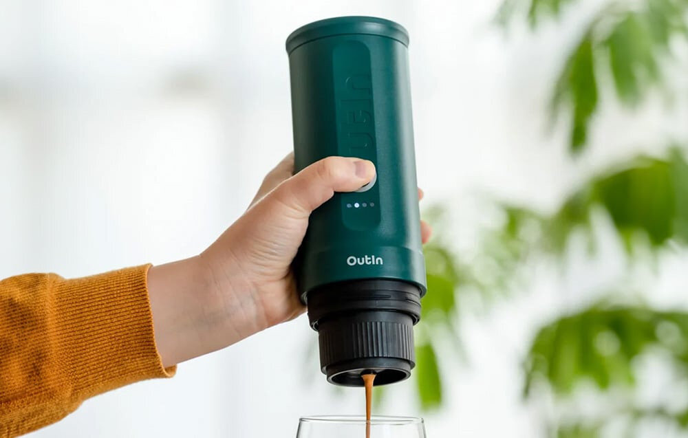 Ekspres OUTIN Nano Turkusowy Szybkie nagrzewanie Funkcja nagrzewania zimnej wody Krótki czas oczekiwania kawa