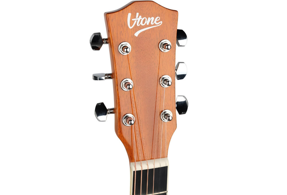 Gitara elektroakustyczna V-TONE Veag1 CE VS 4- Dźwięk, który inspiruje, głowka gitary od tyłu bokiem