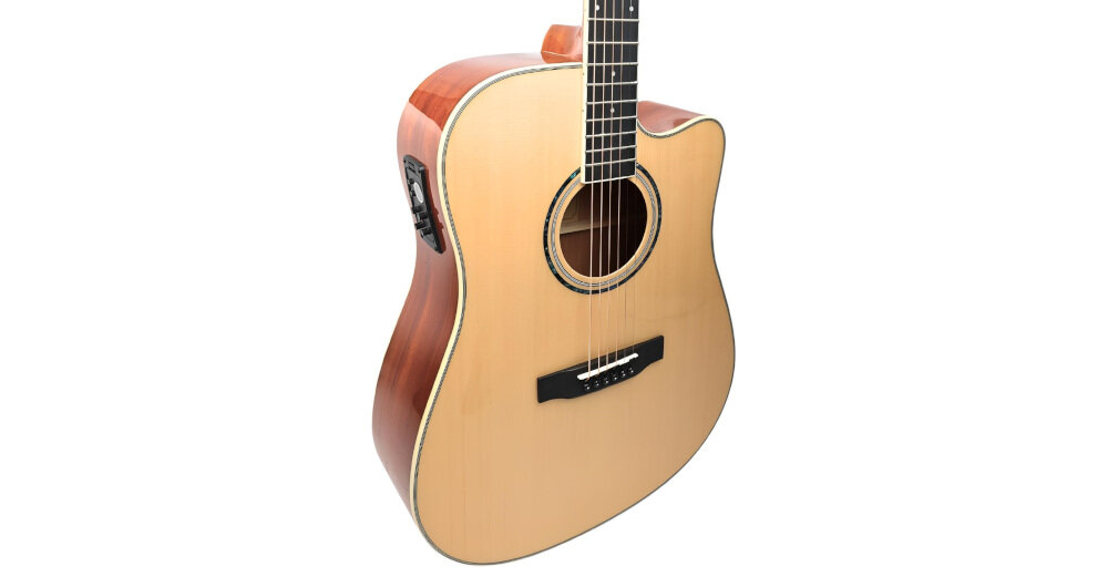 Gitara elektroakustyczna V-TONE Veag1 CE NT 4 - Gotowa do gry w każdej chwili, gitara pod skosem