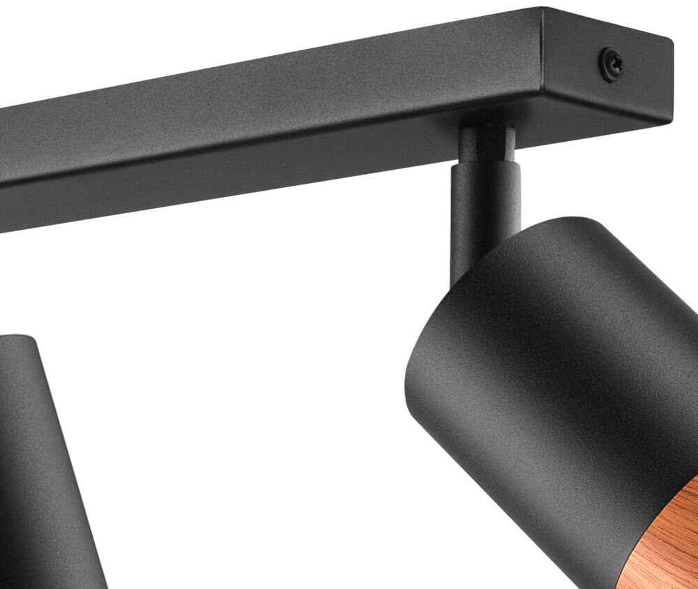 Lampa sufitowa LAMKUR Aurora 43678, ruch, zakres, pion, poziom, na białym tle zbliżenie na listwę oraz regulator kąta ruchu