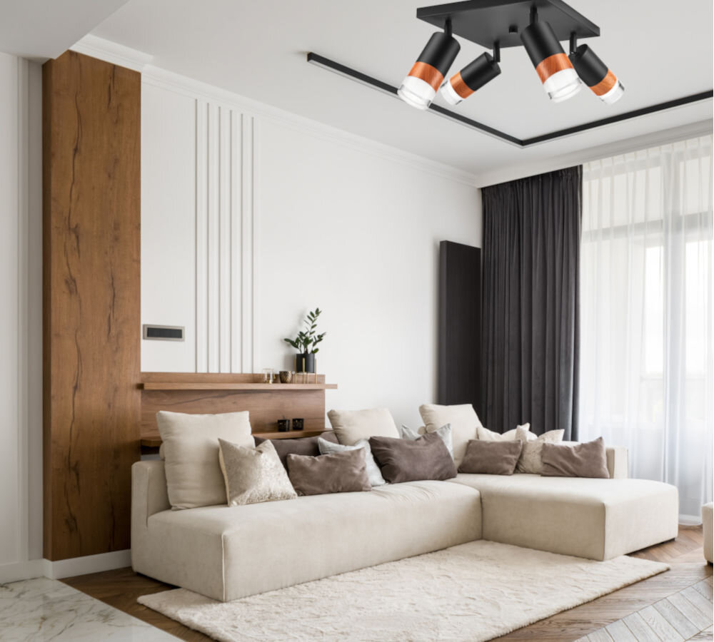 Lampa sufitowa LAMKUR Aurora 43739, światło, komfort, oświetlenie, dom, pokój gościnny, na suficie zamontowana lampa lamkur