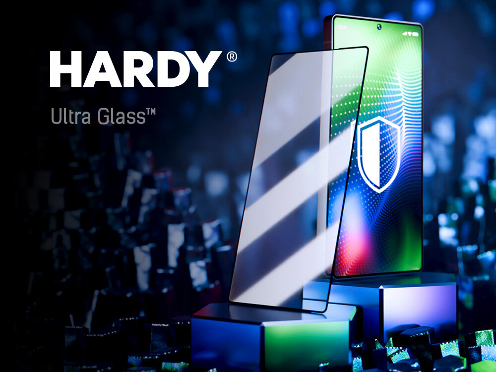 Szkło hartowane 3MK Hardy Tempered Glass szklo ustawione na podescie ochrona smartfona bezpieczenstwo