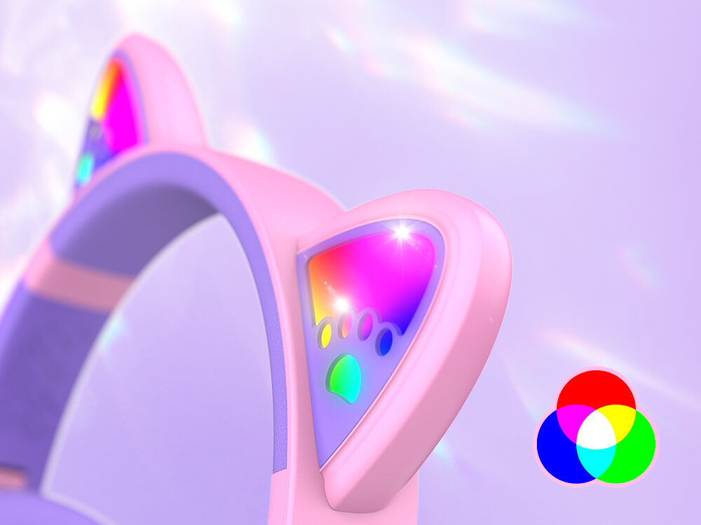 POWERLOCUS Bobo miękkie nauszniki hipoalergiczne materiały bez BPA komfortowe słuchawki, kadr słuchawek na kocie uszy