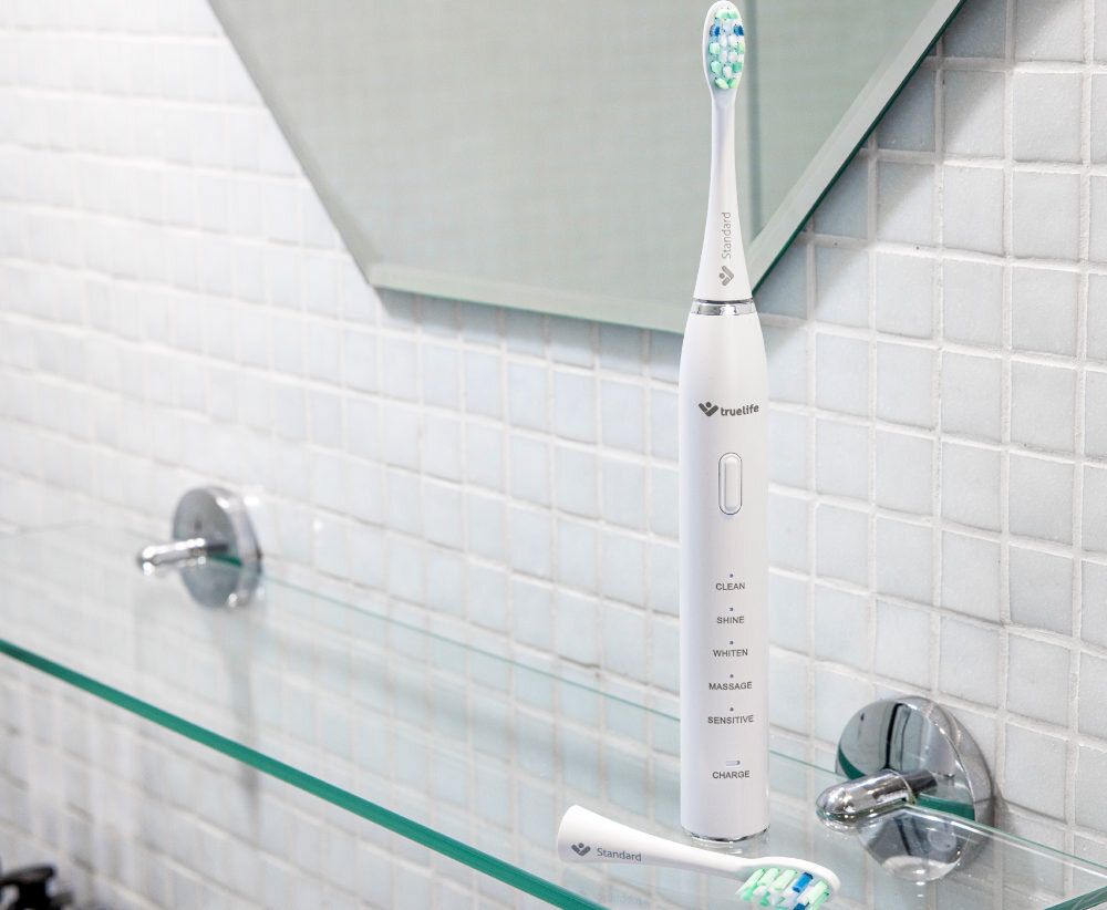 Szczoteczka soniczna TRUELIFE SonicBrush Clean30 (2 sztuki) Wygoda użytkowania Kompaktowa konstrukcja wymiary Wodoodporna obudowa IPX7