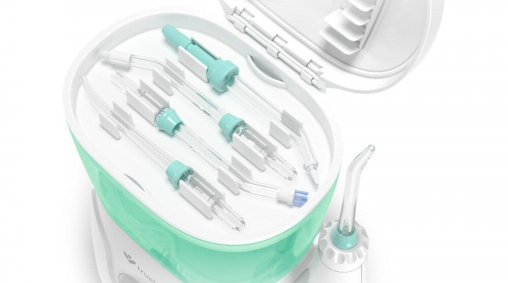 Irygator TRUELIFE AquaFloss Station S600 Biały Sześć funkcjonalnych końcówek 6 specjalnych dysz ułatwienie pielęgnacja potrzeby