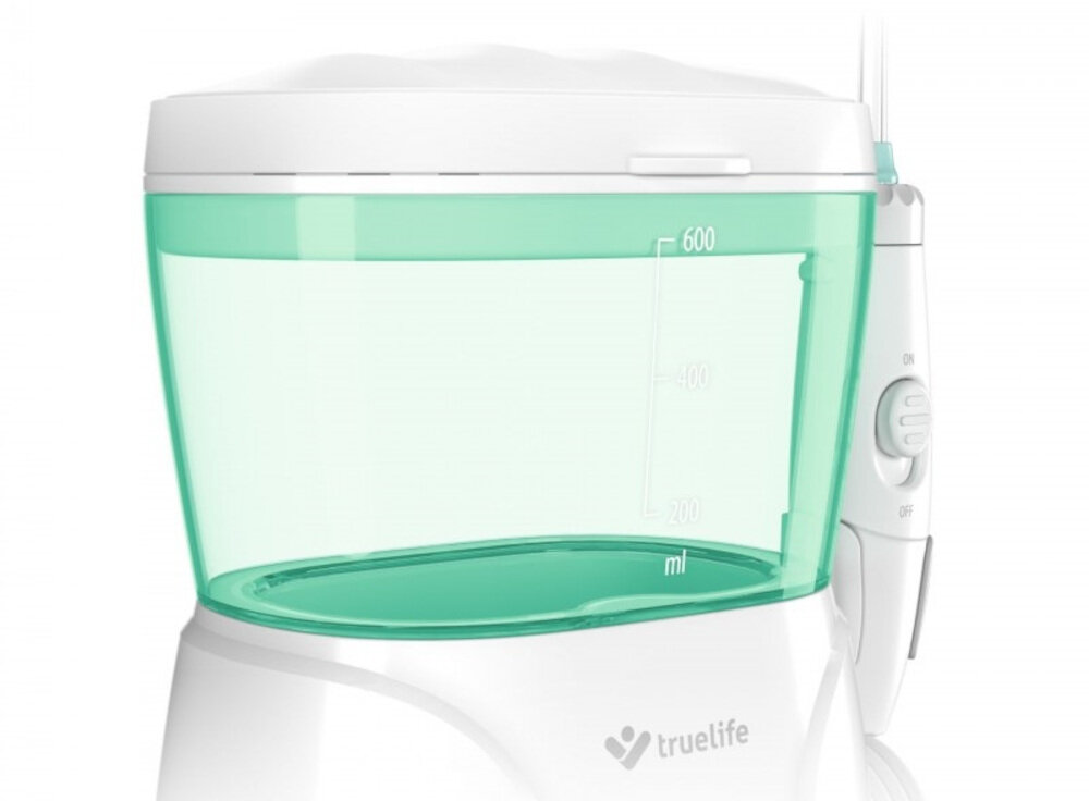 Irygator TRUELIFE AquaFloss Station S600 Biały Wygoda codziennego użytkowania Zbiornik o pojemności 600 ml Trzyminutowy timer kontrola czas sesja higiena