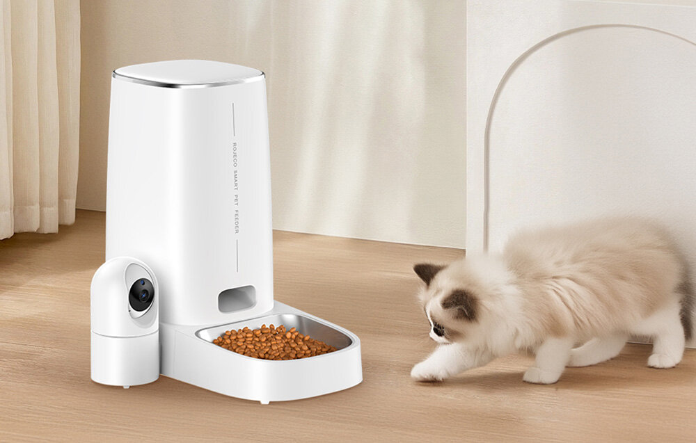 Inteligentny dozownik karmy z kamerą ROJECO RWSQ-10 zdalne sterowanie dieta pupila