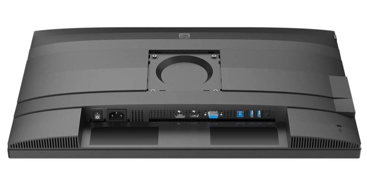 Monitor PHILIPS 27B2G5200/01 na białym tle - tył monitora bez podstawy.
