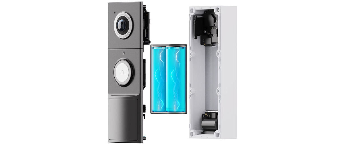 Wideodomofon TP-LINK Tapo D235 Bezprzewodowy Wi-Fi Czarny, przewodowo, bezprzewodowo, akumulator, 210, na białym tle wideodomofom z wbudowaną baterią 