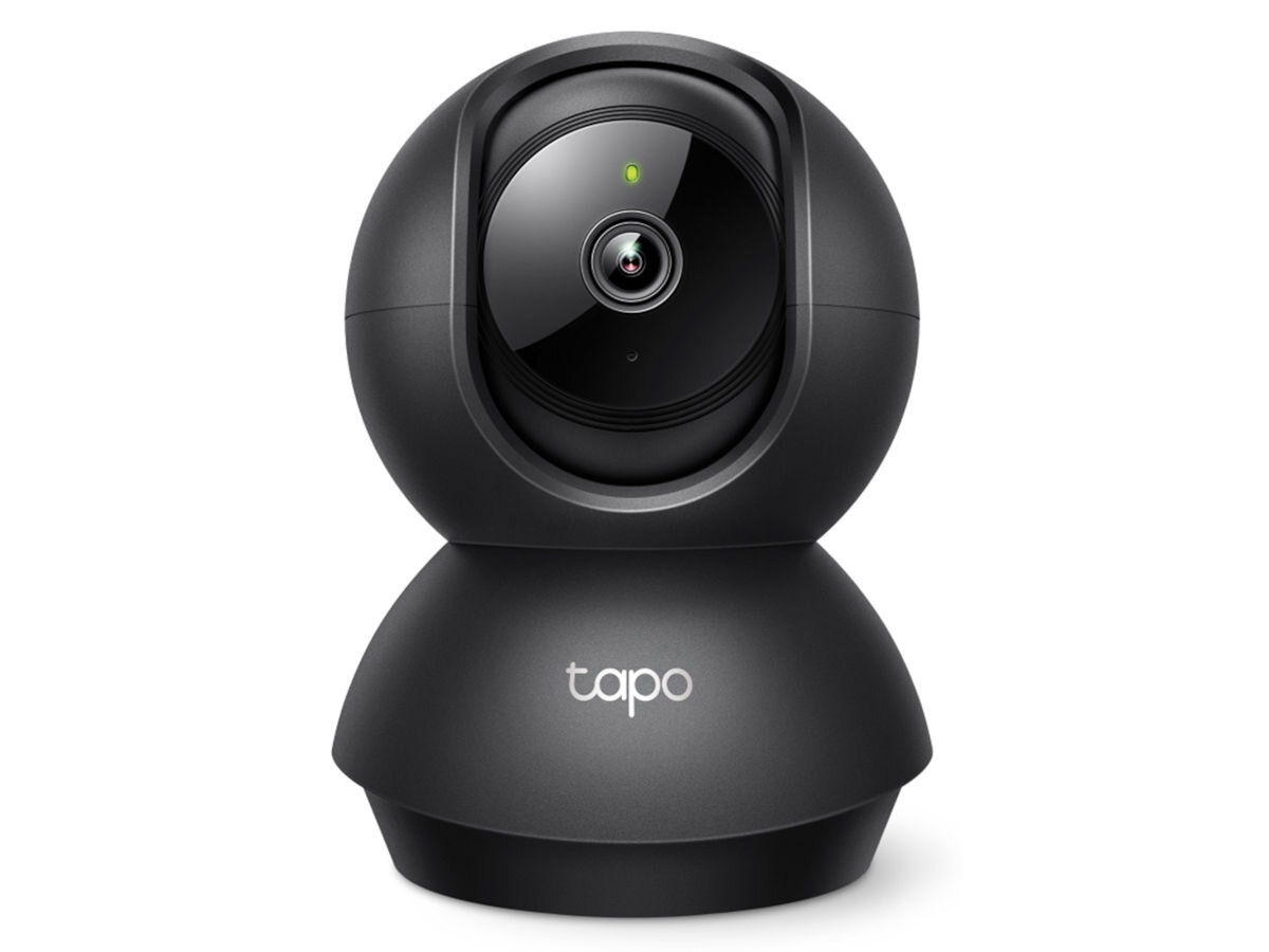 Kamera TP-LINK Tapo C201 Wewnętrzna, Wi-Fi, Kamera obrotowa, rozwiązanie, rejestracja, full hd, roździelczość, na białym tle kamera frontem na wprost