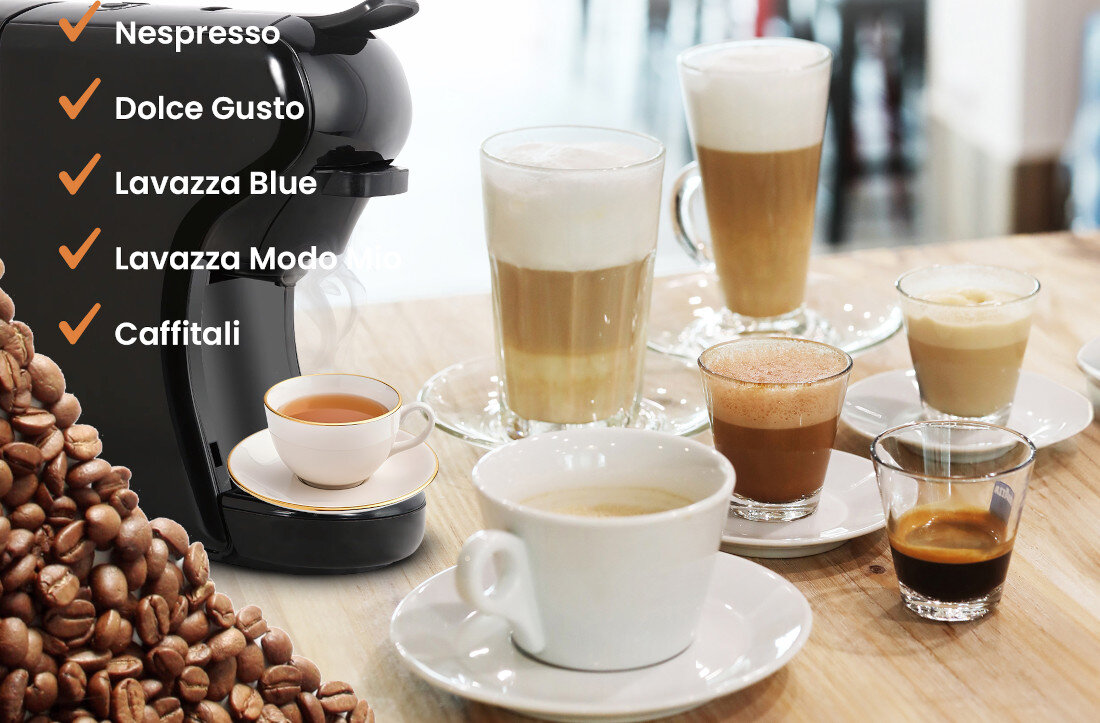 Ekspres EXTRALINK Home EX.38572 (3 systemy kapsułek) Tradycja i wygoda w jednym  przygotowanie klasycznej kawy parzonej aromat świeżo zaparzonej kawy miłośników kapsułek, jak i tradycjonalistów