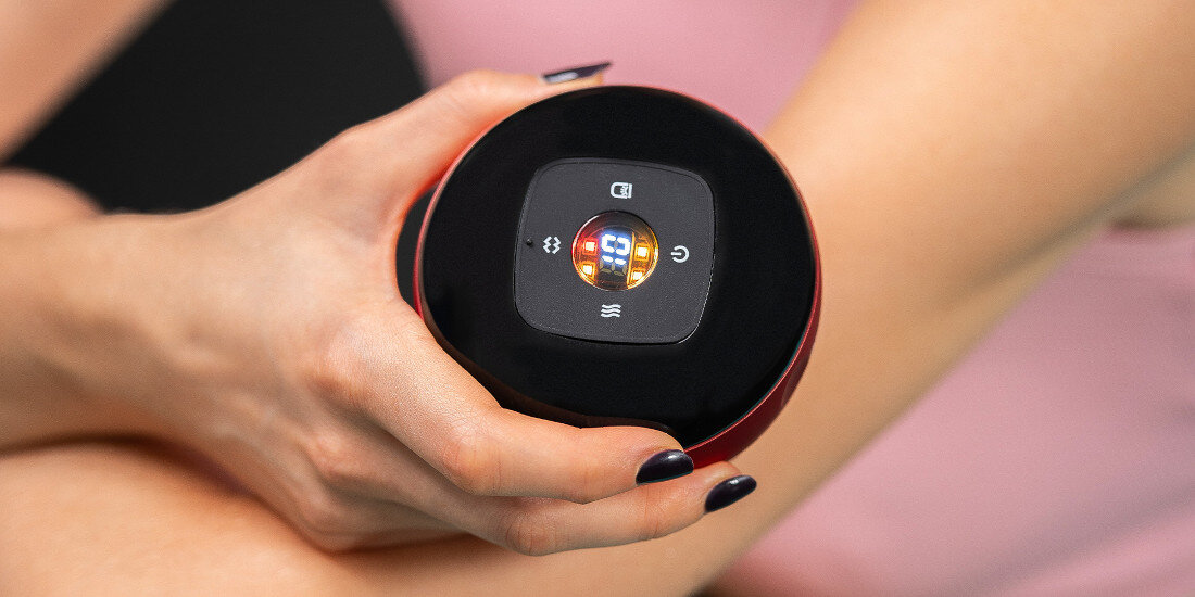 Masażer ręczny antycellulitowy HUMANAS BB01 Plus Niebieski Bańkowanie z klasą z Chin Pobudza krążenie łagodzi napięcie usuwa toksyny 3 wymienne nasadki i pilot zdalnego sterowania