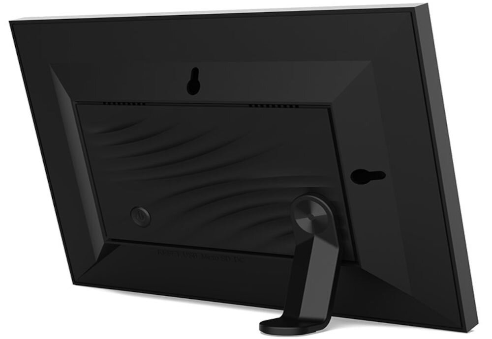 Ramka cyfrowa DENVER Frameo PFF-1516 Czarny prezentacja ramki na białym tle wbudowany timer automatyczne wyłączanie oszczędza energię ustawianie czasu wyświetlania zdjęć od 10 sekund do 30 minut