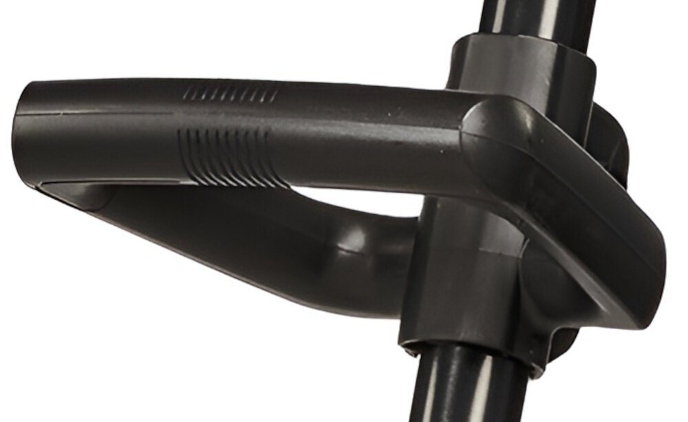 Odśnieżarka EINHELL GE-ST 36-40 Li E-Solo zbliżenie na uchwyt dodatkowy białe tło dwupunktowy wyłącznik bezpieczeństwa zabezpiecza przed niezamierzonym uruchomienie zwiększa ochronę użytkownika dodatkowy uchwyt umożliwia wygodną pracę oburącz zintegrowany uchwyt do przenoszenia waga około 6,5 kg