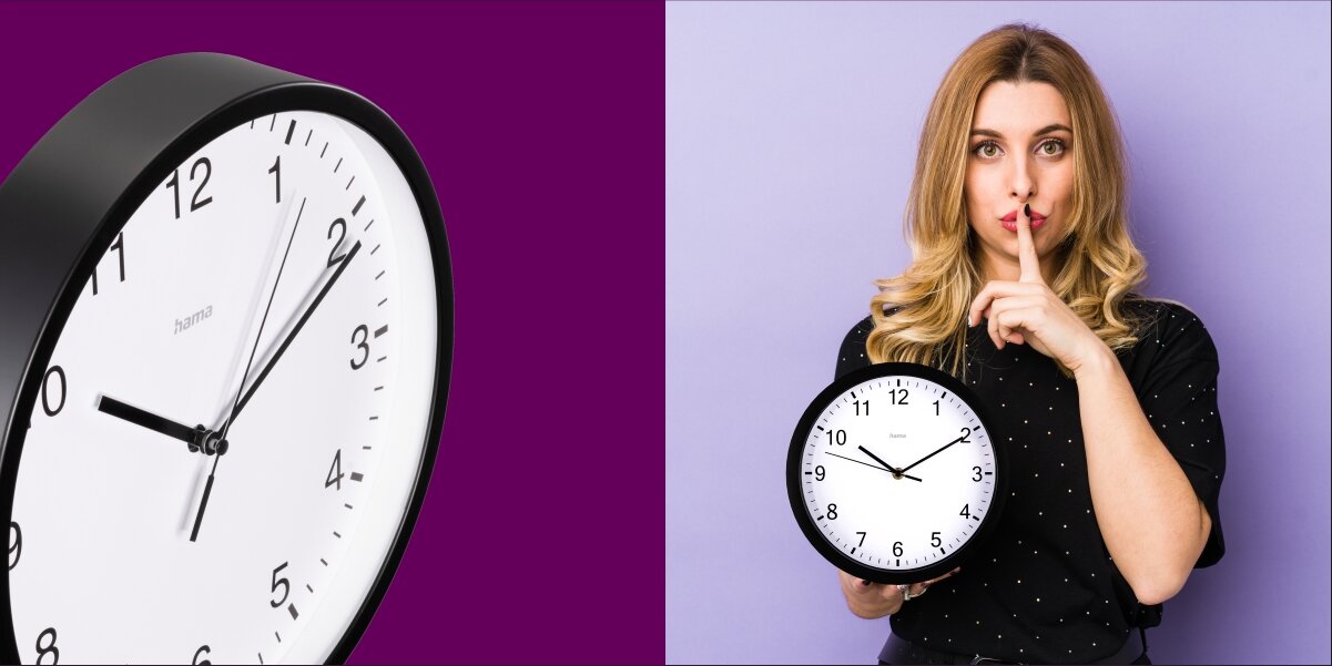 Zegar ścienny HAMA Elba 25 cm Czarny Cicha i precyzyjna praca