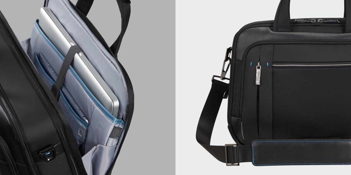 SAMSONITE Spectrolite 3 komorę z dodatkowymi zabezpieczeniami 15.6 cala Wyściełane wnętrze wstrząsami i zarysowaniami Zintegrowana kieszeń na tablet