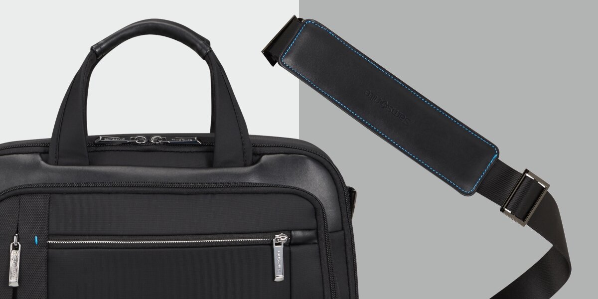 SAMSONITE Spectrolite 3 Regulowany, odpinany pasek na ramię miękki uchwyt Odwrócone suwaki