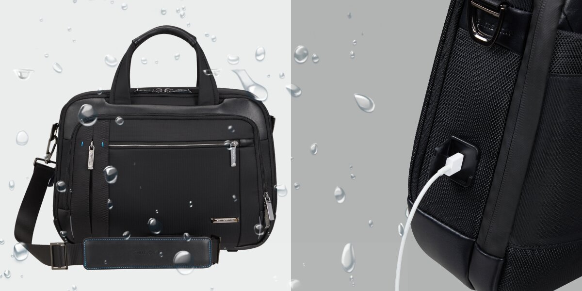 SAMSONITE Spectrolite 3 wytrzymałych materiałów Subtelne detale solidne wykończenie wodoodpornej powłoce