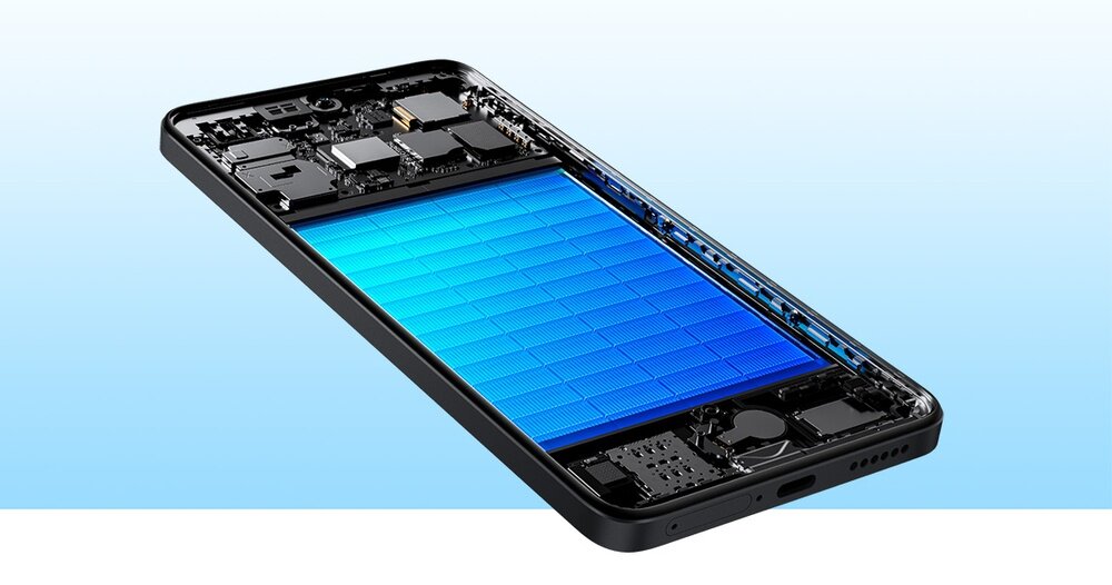 Smartfon XIAOMI Redmi Note 14 bateria wizualizacja ogniw