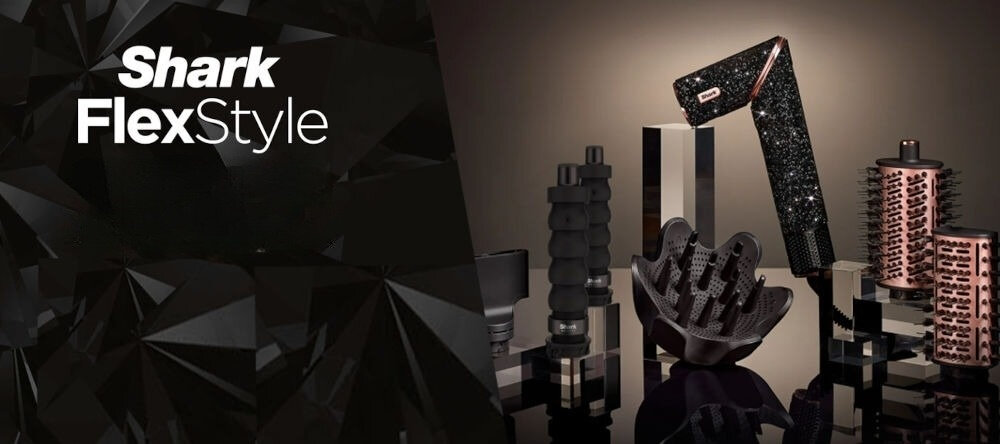 Suszarko-lokówka SHARK Flexstyle HD440JBEU Diamentowy czarna diamentowa końcówki zginana dyfuzor szczotki