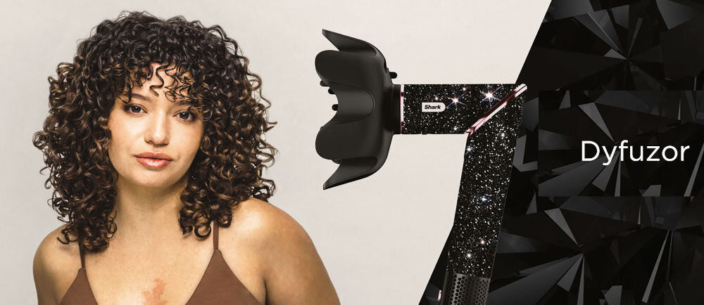 Suszarko-lokówka SHARK Flexstyle HD440JBEU Diamentowy naturalne piękne loki nadanie pełniejszego wykończenia dyfuzor do kręconych włosów błyskawiczne suszenie uniesienie wymodelowanie loków dźwignia do wysuwania lub chowania zębów dostosowanie przepływu powietrza wysunięte zęby długie gęste włosy podniesienie u nasady wsunięte zęby krótkie delikatne włosy  