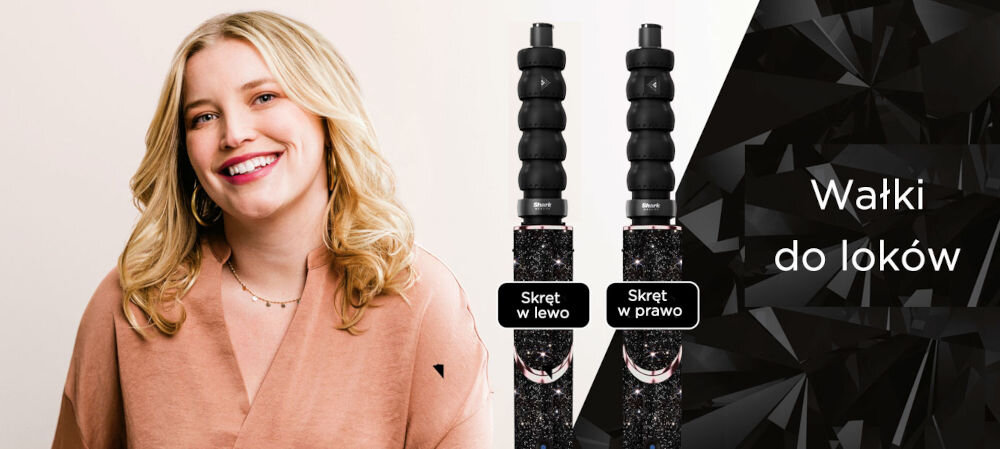 Suszarko-lokówka SHARK Flexstyle HD440JBEU Diamentowy dwie końcówki do loków 32 mm automatyczne nawijanie włosów w obu kierunkach bezproblemowe loki w kilka sekund siła powietrza efekt Coanda owijanie włosów wokół wałka kręcenie loków sekundy sprężystość 