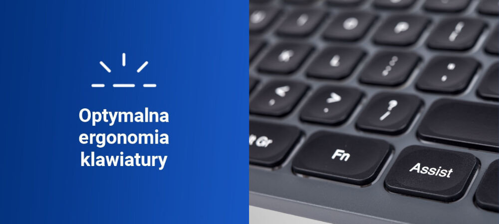 Klawiatura HAMA CK-400
pracuj w każdych warunkach, podświetlane klawisze,
niebieskie tło, biały napis optymalna ergonomia klawiatury, biały obrazek symbolizujący podświetlane klawisze, zbliżenie na przyciski
Fn i Assist