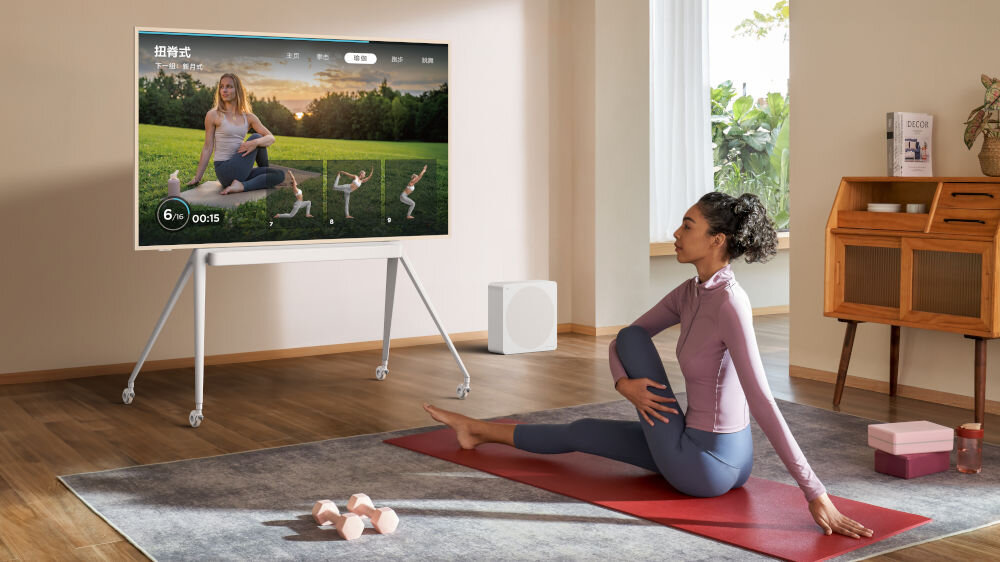 Stojak TCL do TV 55-75 cali STD85ART-O - Stabilne wsparcie dla TV, telewizor na stojaku na komodzie w salonie