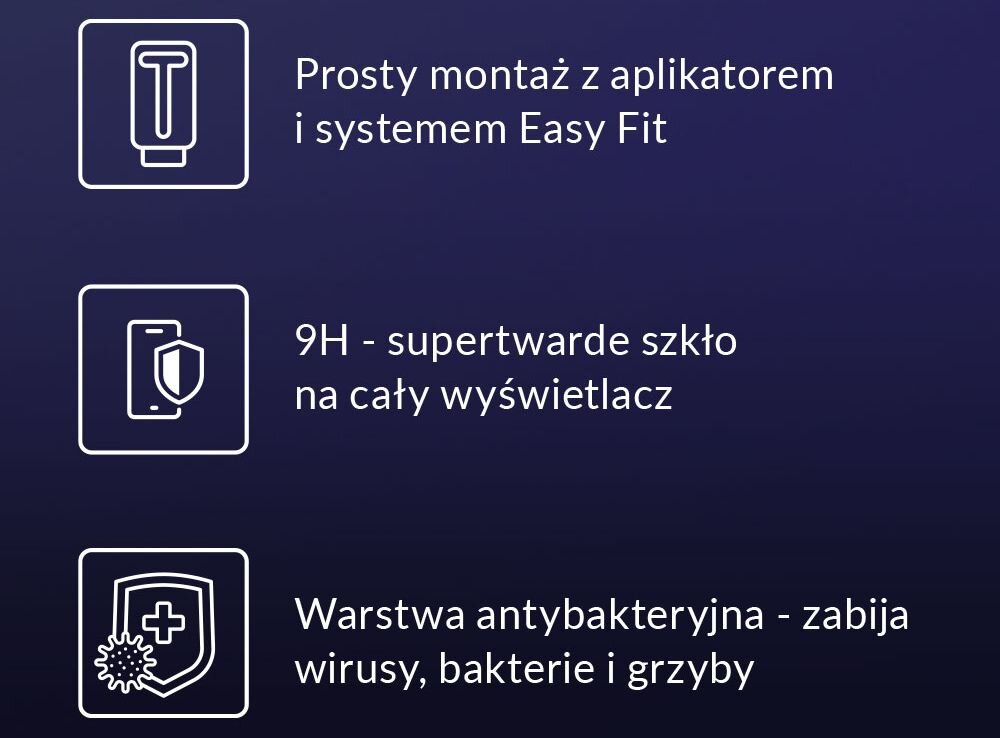 Szkło hartowane 3MK Hardy Tempered Glass zestaw hardy aplikator twardy ekran ochrona