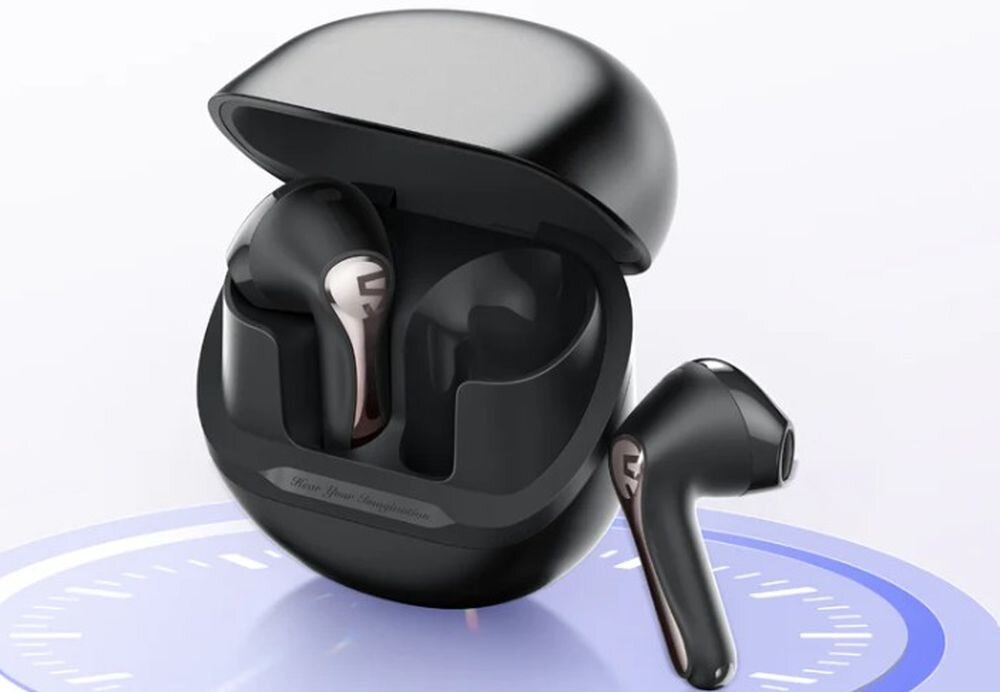 Słuchawki SOUNDPEATS Air 5 TWS 30 godzin pracy USB-C True Wireless Bluetooth, słuchawki z etui ładującym na niebieskiej tarczy zegara