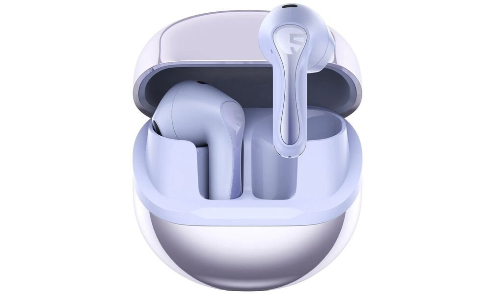 Słuchawki douszne SOUNDPEATS Air 5 TWS Hi-Res Audio Snapdragon Sound Bluetooth douszne, słuchawki z etui ładującym na białym tle