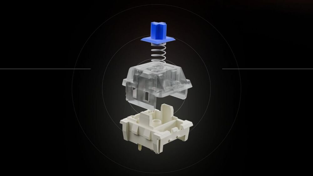 RAMPAGE Plower K60 przełączniki typu blue switch wyraźny punkt aktywacji charakterystyczny dźwięk - rzebrany switch na części pierwsze