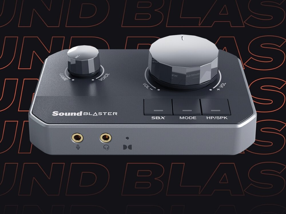 Creative Sound Blaster G8
                karta dźwiękowa na ciemnym tle