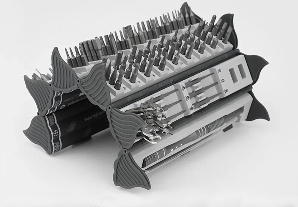 EXTRALINK 128W1-1307 EXTRALINK 128W1-1307 kluczy, bitów i akcesoriów 128 elementom naprawy, serwis elektroniki montaż mebli futerał przejrzysty układ - rozłożony zestaw na jasnym tle