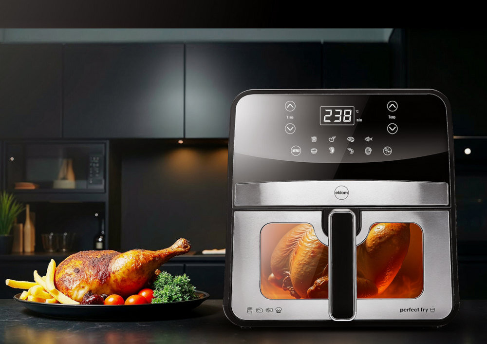 Air Fryer Frytkownica beztłuszczowa ELDOM FR50 design tło prezentacja wizualizacja Zdrowe gotowanie bez kompromisów