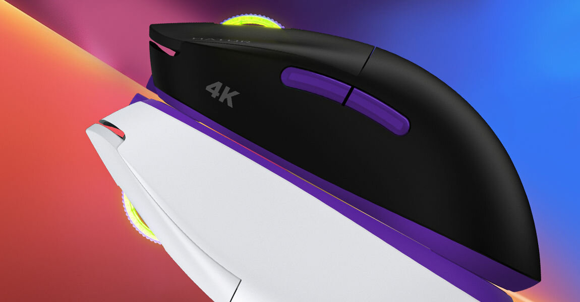 Mysz HATOR Quasar 2 Ultra 4K HTM570BP
					płynna i szybka reakcja, częstotliwość odpytywania 4K w trybie bezprzewodowym, połączenie chipsetów Nordic i 32-bitowego procesora 
					RISS Hi-Speed, biała oraz czarna mysz pod skosem, stykające się spodami