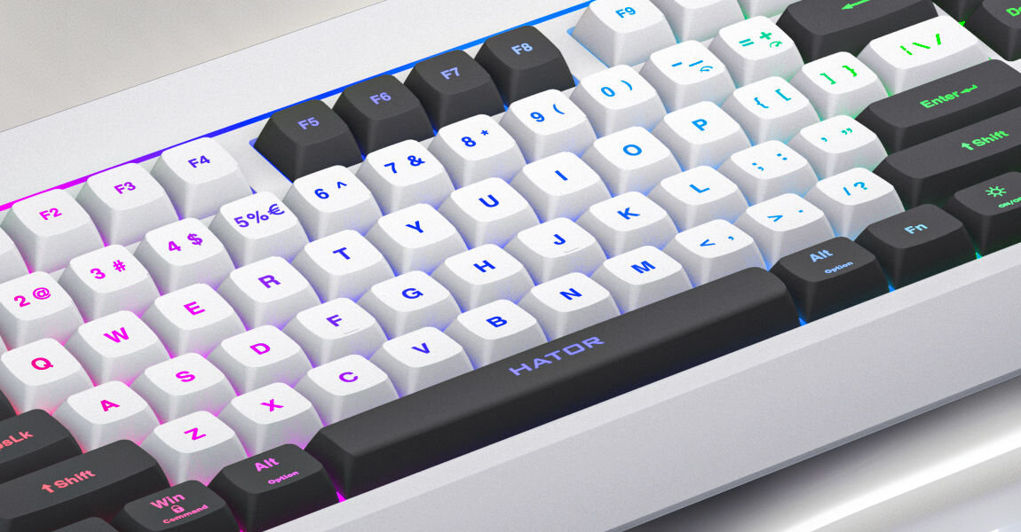 Klawiatura HATOR Icefall HTK400 Czarny
dostosuj dynamiczne podświetlenie RGB, 8 oddzielnych stref z możliwością regulacji,
zbliżenie na przyciski