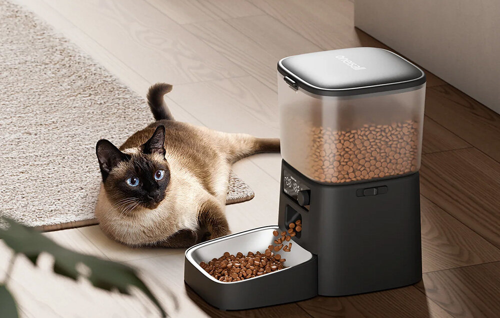 Dozownik karmy automatyczny ONEISALL PFD001 Pro Czarny Stała pora, żadnych przerw Bezprzewodowe działanie  zasilanie awaryjne  o wyznaczonej godzinie 