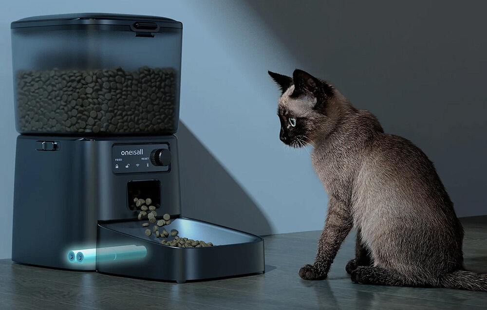 Dozownik karmy automatyczny ONEISALL PFD001 Pro Czarny Zdrowe karmienie bez BPA nie tylko wygodne, ale i bezpieczne 