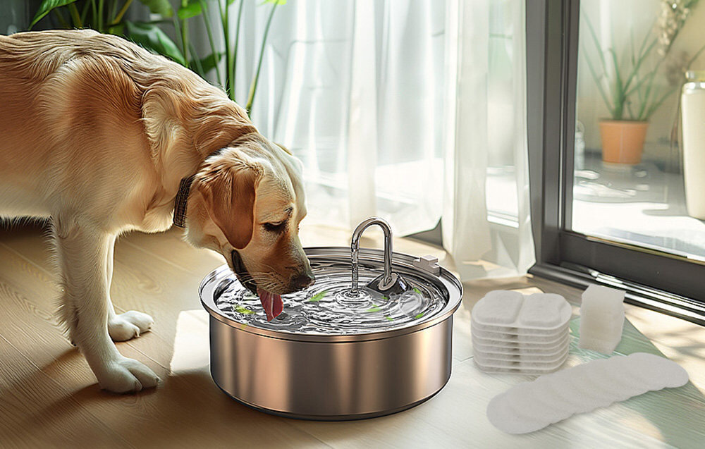 Filtry wymienne do fontanny ONEISALL PWF-002 (8 szt.) wygląd design tło wizualizacja Zdrowa woda dla pupila